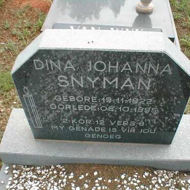 SNYMAN Dina Johanna 1922-1995