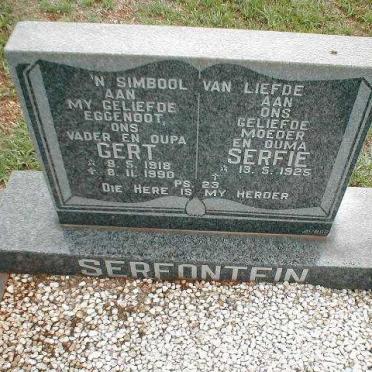 SERFONTEIN Gert 1918-1990 &amp; Serfie 1925-