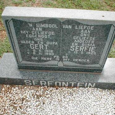SERFONTEIN Gert 1918-1990 &amp; Serfie 1925-