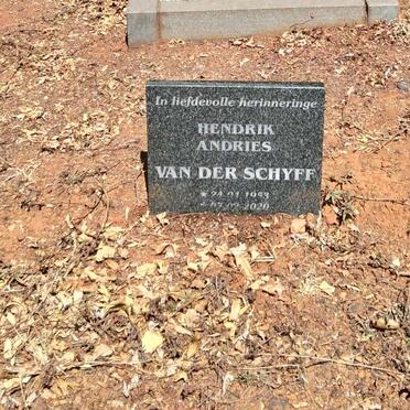 SCHYFF Hendrik Andries, van der 1953-2020