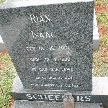 SCHEEPERS Rian Isaac 1961-1992