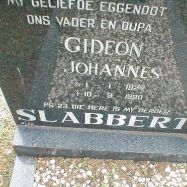 SLABBERT Gideon Johannes 1927-1980