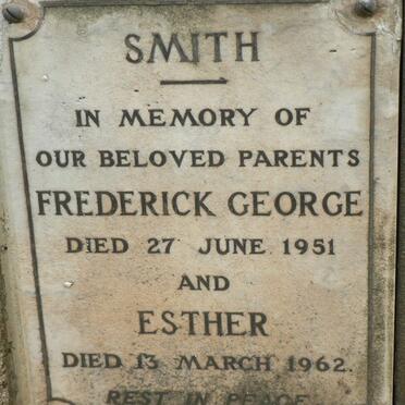 SMITH Frederick George -1951 &amp; Esther -1962