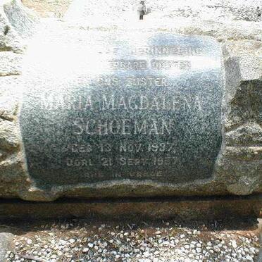 SCHOEMAN Maria Magdalena 1937-1957