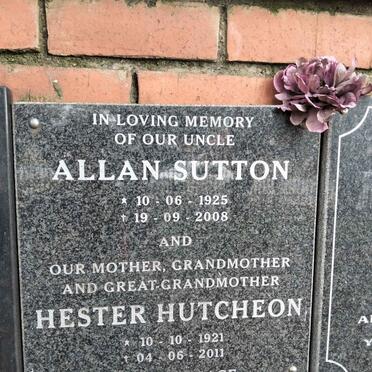 SUTTON Allan 1925-2008 :: HUTCHEON Hester  1921-2011