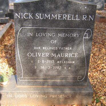SUMMERELL Nick Oliver Maurice 1915-1993