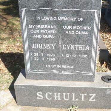 SCHULTZ Johnny 1926-1996 &amp; Cynthia 1932-