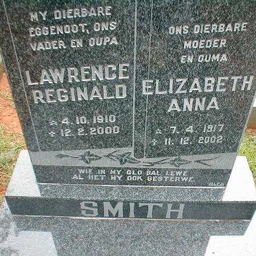 SMITH Lawrence Reginald 1910-2000 &amp; Elizabeth Anna 1917-2002
