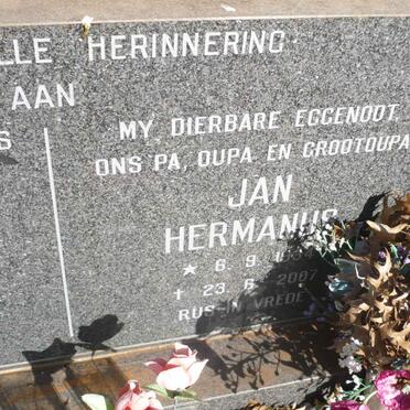 SWANEPOEL Jan Hermanus 1934-2007 &amp; Annetta Doris 1938-1980