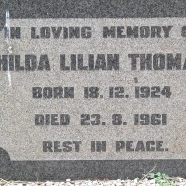 THOMAS Hilda Lilian 1924-1961