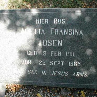 TOSEN Aletta Fransina 1911-1965