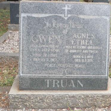 TRUAN Agnes Ethel 1876-1971 :: TRUAN Gwen 1903-1967