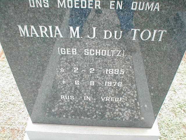 TOIT Maria M.J., du nee SCHOLTZ 1895-1978