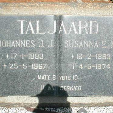 TALJAARD Johannes J.J. 1893-1967 &amp; Susanna E.M. 1893-1974