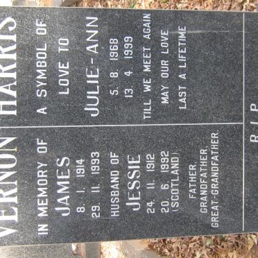 VERNON James 1914-1993 &amp; Jessie 1912-1992 :: HARRIS Julie-Ann 1968-1999