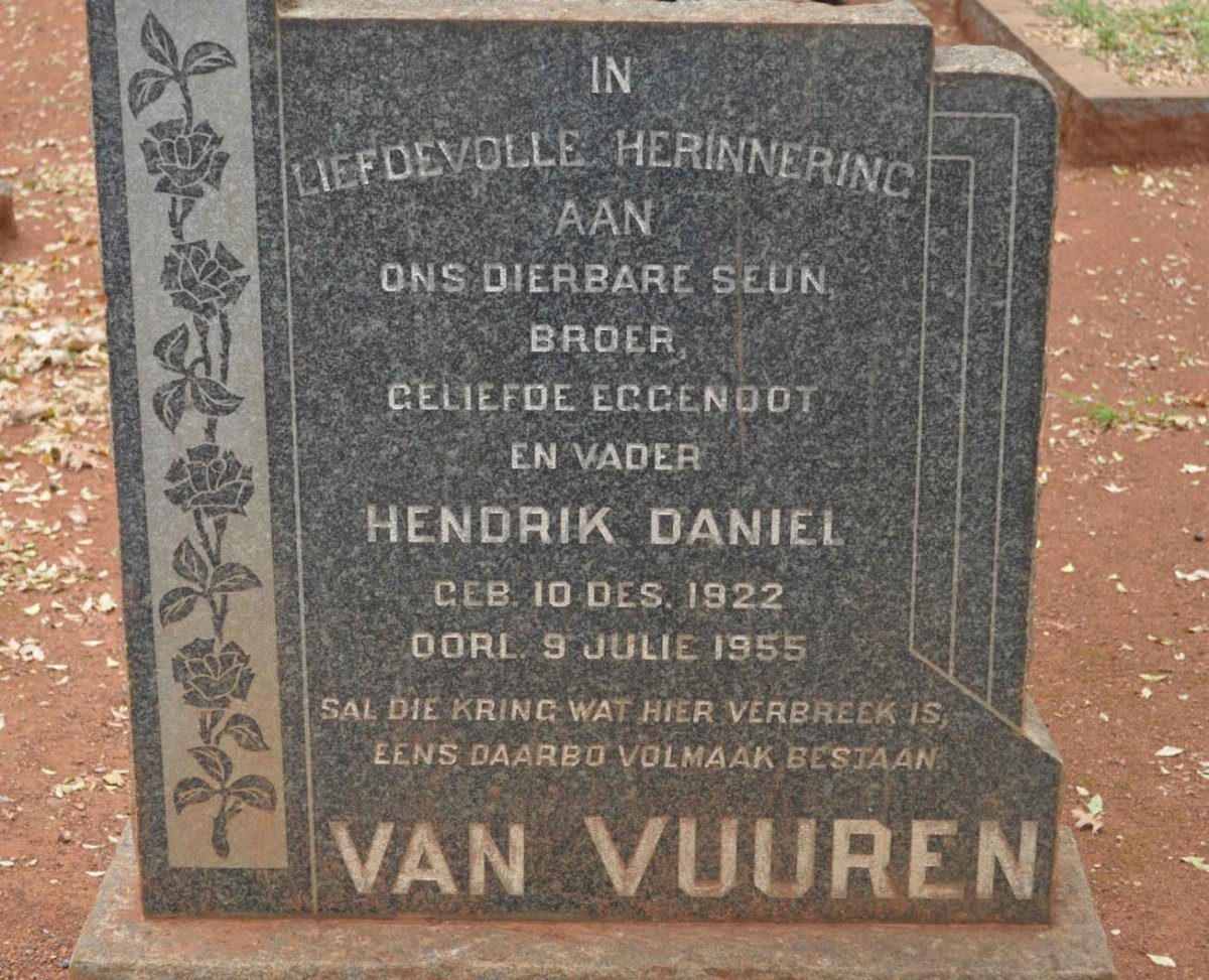 VUUREN Hendrik Daniel, van 1922-1955