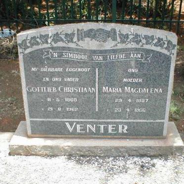 VENTER Gottlieb Christiaan 1868-1962 &amp; Maria Magdalena 1887-1966