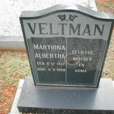 VELTMAN Marthina Albertina 1917-1988