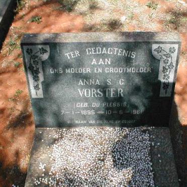 VORSTER Anna S.C. nee DU PLESSIS 1895-1961