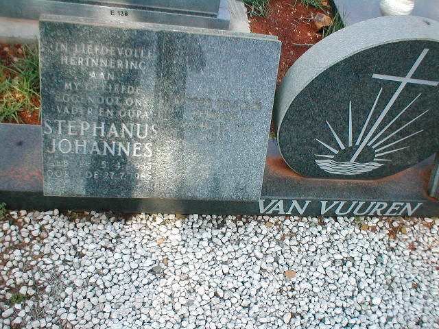 VUUREN Stephanus Johannes, van 1935-1985