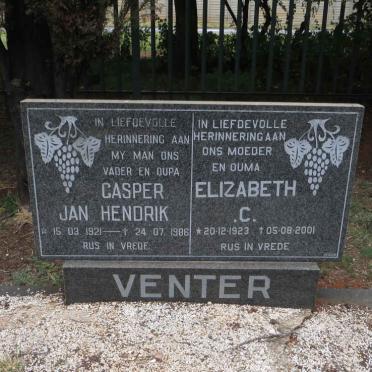 VENTER Casper Jan Hendrik 1921-1986 &amp; Elizabeth C. 1923-2001