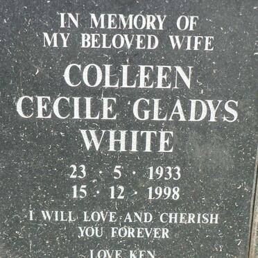 WHITE Colleen Cecile Gladys 1933-1998