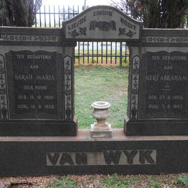 WYK Gert Abraham, van 1900-1957 &amp; Sarah Maria HORN 1903-1956