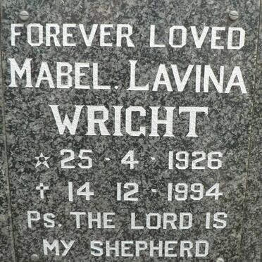 WRIGHT Mabel Lavina 1926-1994