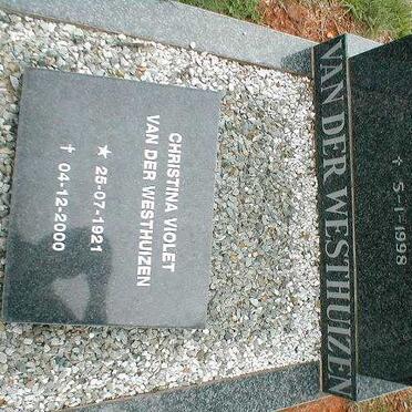 WESTHUIZEN Jacobus Johannes, van der 1915-1998 &amp; Christina Violet 1921-2000