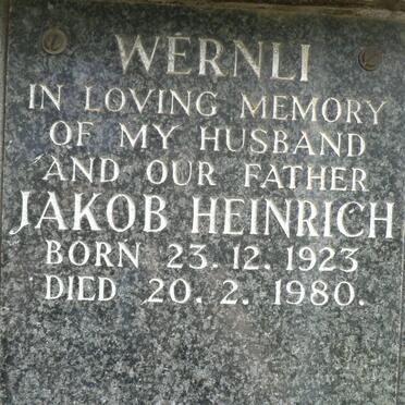 WERNLI Jakob Heinrich 1923-1980