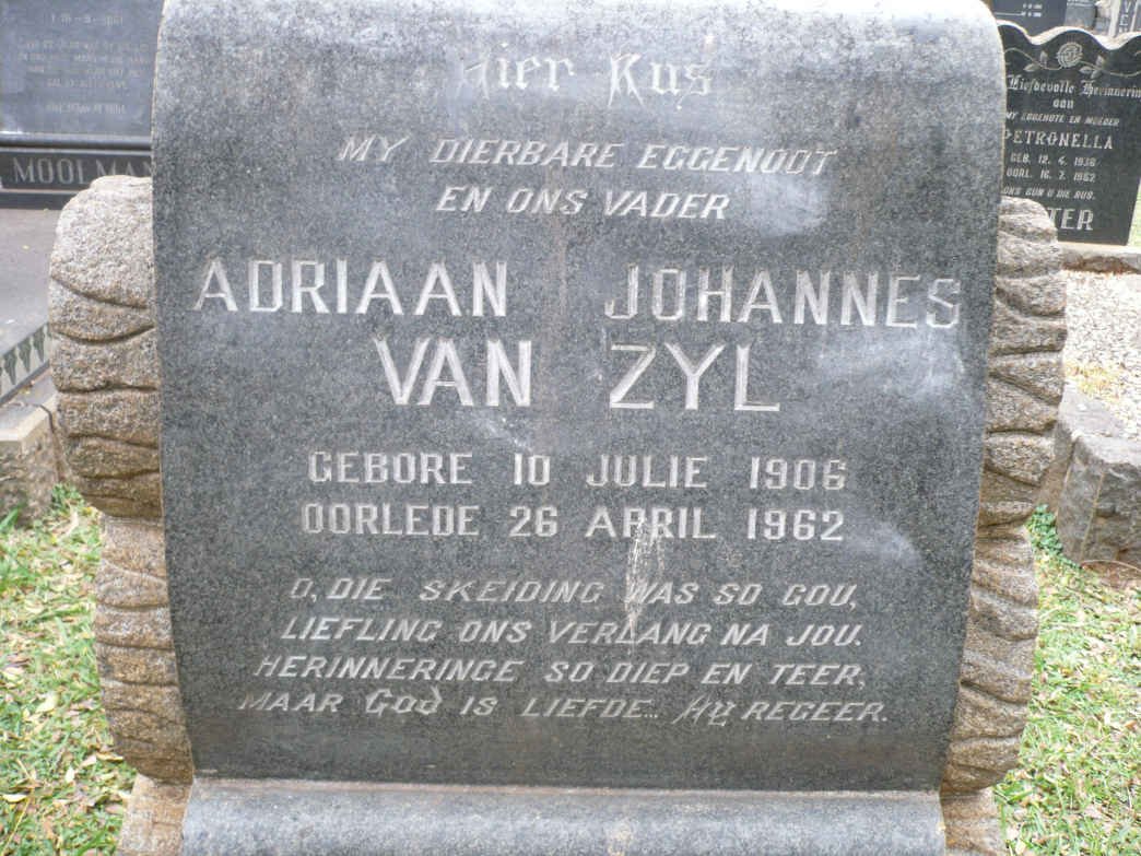 ZYL Adriaan Johannes, van 1906-1962