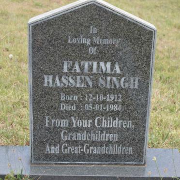SINGH Fatima Hassen 1912-1984