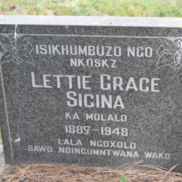 SICINA Lettie Grace nee MDLALO 1889-1948