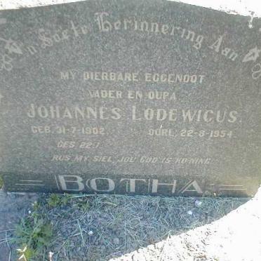 BOTHA Johannes Lodewicus 1902-1954