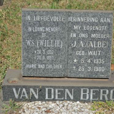 BERG W.S., van den 1932-1997 &amp; J.A. WAIT 1935-1980