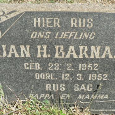 BARNARD Jan H. 1952-1952