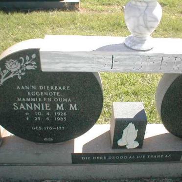 BEER Sannie M.M., de 1926-1985