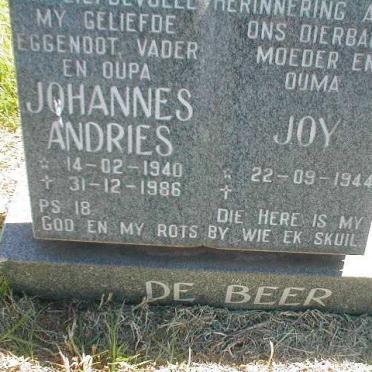 BEER Johannes Andries, de 1940-1986 &amp; Joy 1944-