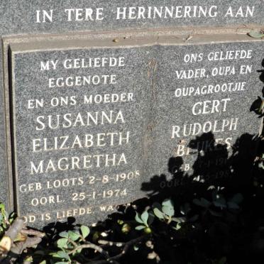 BEUKES Gert Rudolph 1910-1989 &amp; Susanna Elizabeth Magretha LOOTS 1908-1974