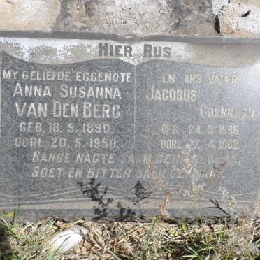 BERG Jacobus Coenraad, van den 1886-1962 &amp; Anna Susanna 1890-1950