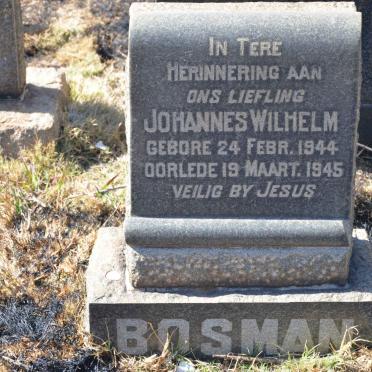 BOSMAN Johannes Wilhelm 1944-1945
