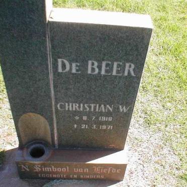 BEER Christian W. de, 1918 - 1971