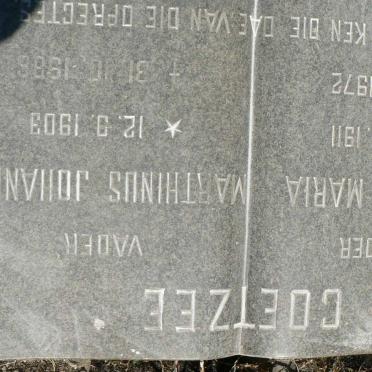COETZEE Marthinus Johannes 1903-1986 &amp; Martha Maria 1911-1972