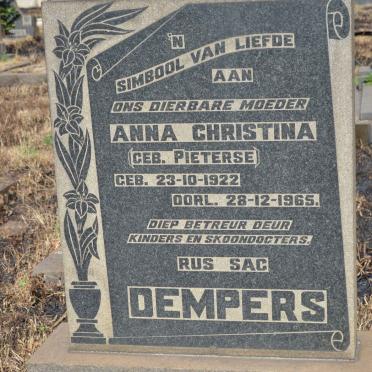 DEMPERS Anna Christina nee PIETERSE 1922-1965