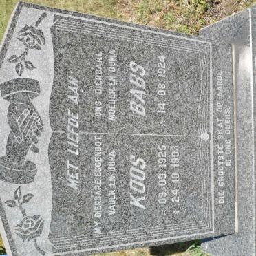 ERASMUS Koos 1925-1993 &amp; Babs 1924-