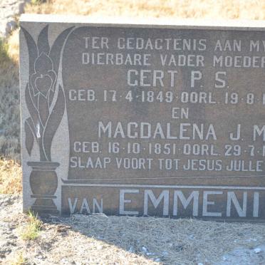 EMMENIS Gert P.S., van 1849-1910 &amp; Magdalena J.M. 1851-1935
