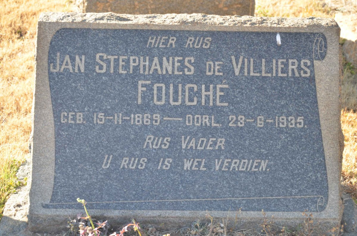 FOUCHÉ Jan Stephanes De Villiers 1869-1935