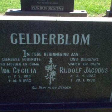 GELDERBLOM Rudolf Jacobus 1923-1992 &amp; Ida Cecilia 1919-1983