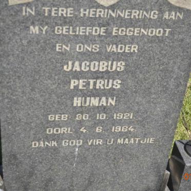HUMAN Jacobus Petrus 1921-1964