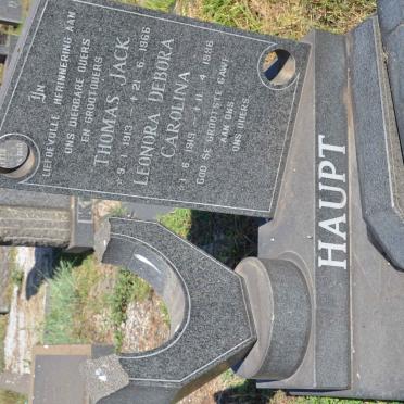 HAUPT Thomas Jack 1913-1966 &amp; Leonora Debora Carolina 1919-1986